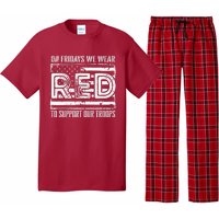 On Fridays We Wear Red To Support Our Troops Red Friday Pajama Set