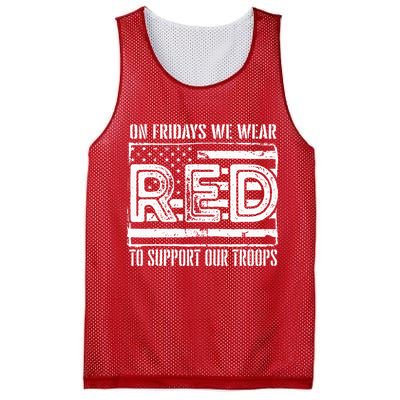 On Fridays We Wear Red To Support Our Troops Red Friday Mesh Reversible Basketball Jersey Tank