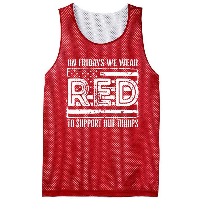 On Fridays We Wear Red To Support Our Troops Red Friday Mesh Reversible Basketball Jersey Tank