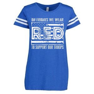 On Fridays We Wear Red To Support Our Troops Red Friday Enza Ladies Jersey Football T-Shirt