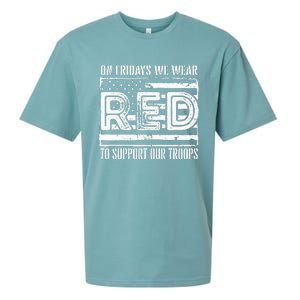 On Fridays We Wear Red To Support Our Troops Red Friday Sueded Cloud Jersey T-Shirt