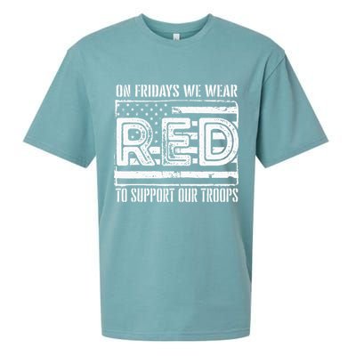 On Fridays We Wear Red To Support Our Troops Red Friday Sueded Cloud Jersey T-Shirt