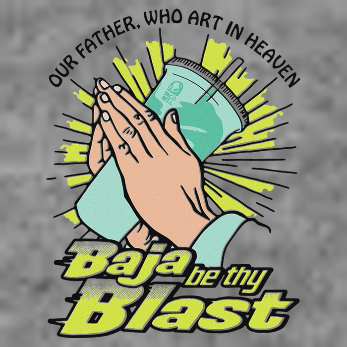Our Father Who Art In Heaven Baja Be Thy Blast 7-Panel Snapback Hat