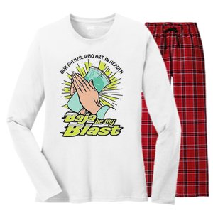 Our Father Who Art In Heaven Baja Be Thy Blast Women's Long Sleeve Flannel Pajama Set 