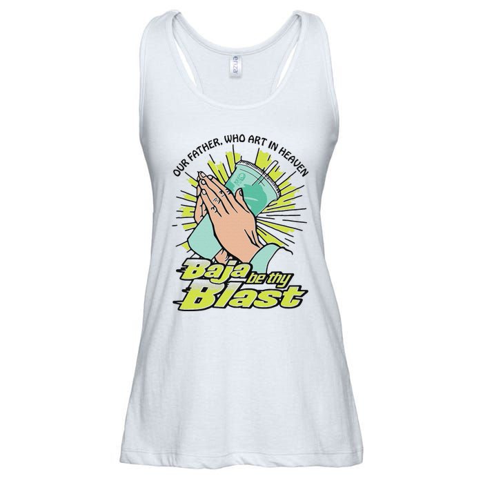 Our Father Who Art In Heaven Baja Be Thy Blast Ladies Essential Flowy Tank