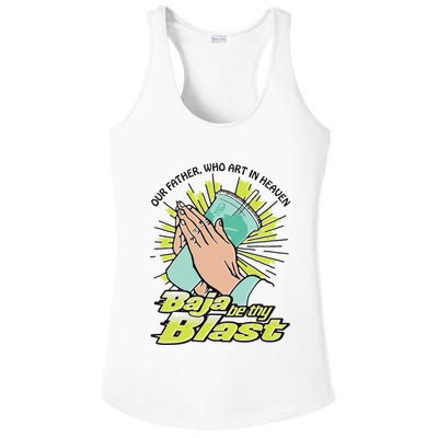 Our Father Who Art In Heaven Baja Be Thy Blast Ladies PosiCharge Competitor Racerback Tank