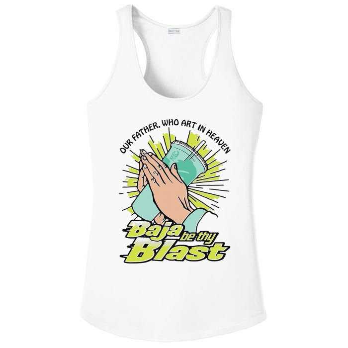 Our Father Who Art In Heaven Baja Be Thy Blast Ladies PosiCharge Competitor Racerback Tank