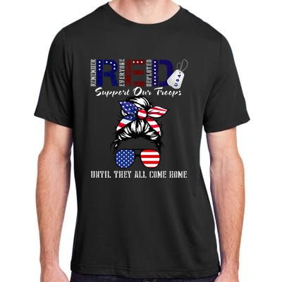 On Friday We Wear Red Military Support Troops Red US Flag Adult ChromaSoft Performance T-Shirt