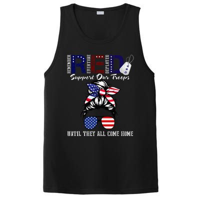 On Friday We Wear Red Military Support Troops Red US Flag PosiCharge Competitor Tank