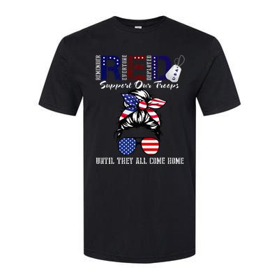 On Friday We Wear Red Military Support Troops Red US Flag Softstyle CVC T-Shirt