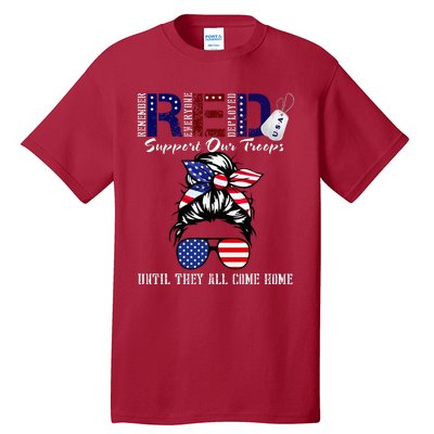 On Friday We Wear Red Military Support Troops Red US Flag Tall T-Shirt