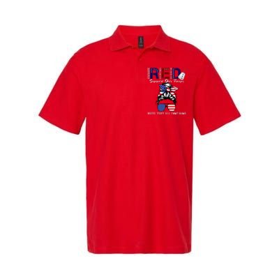 On Friday We Wear Red Military Support Troops Red US Flag Softstyle Adult Sport Polo