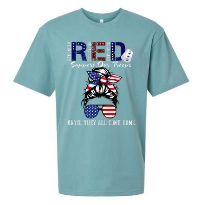 On Friday We Wear Red Military Support Troops Red US Flag Sueded Cloud Jersey T-Shirt