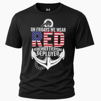 On Fridays We Wear Red Friday Navy Gift Distressed Cooling Performance Crew T-Shirt