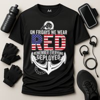 On Fridays We Wear Red Friday Navy Gift Distressed Cooling Performance Crew T-Shirt