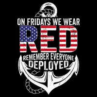 On Fridays We Wear Red Friday Navy Gift Distressed Cooling Performance Crew T-Shirt