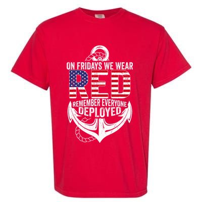 On Fridays We Wear Red Friday Navy Gift Distressed Garment-Dyed Heavyweight T-Shirt