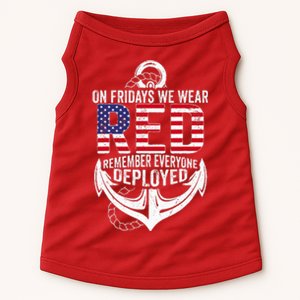 On Fridays We Wear Red Friday Navy Gift Distressed Doggie Tank