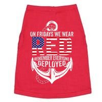 On Fridays We Wear Red Friday Navy Gift Distressed Doggie Tank