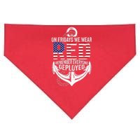 On Fridays We Wear Red Friday Navy Gift Distressed USA-Made Doggie Bandana