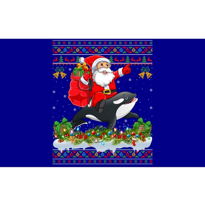 Orca Fish Xmas Pajama Ugly Santa Riding Orca Christmas Gift Bumper Sticker