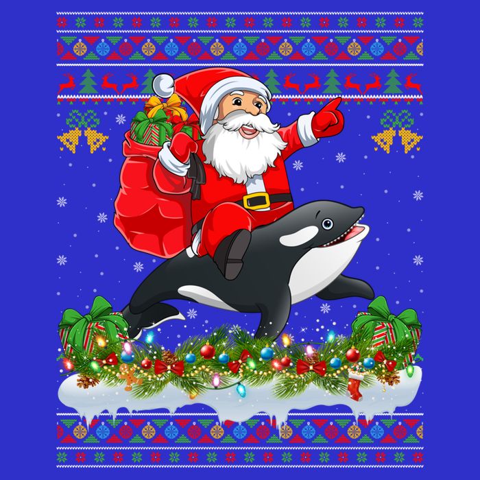 Orca Fish Xmas Pajama Ugly Santa Riding Orca Christmas Gift Toddler T-Shirt