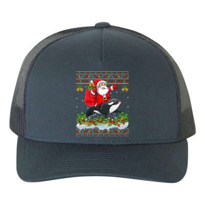 Orca Fish Xmas Pajama Ugly Santa Riding Orca Christmas Gift Yupoong Adult 5-Panel Trucker Hat