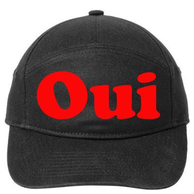 Oui French Yes Red Retro 90s 7-Panel Snapback Hat
