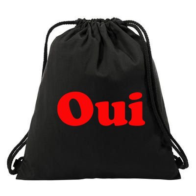 Oui French Yes Red Retro 90s Drawstring Bag