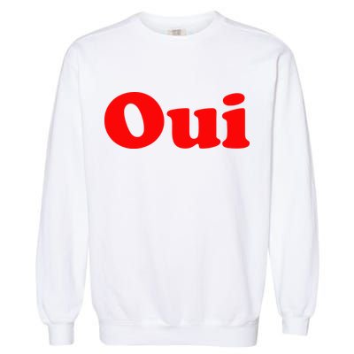 Oui French Yes Red Retro 90s Garment-Dyed Sweatshirt