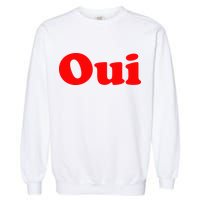Oui French Yes Red Retro 90s Garment-Dyed Sweatshirt