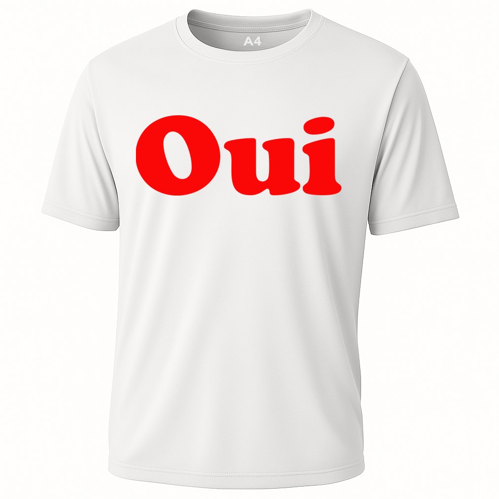 Oui French Yes Red Retro 90s Performance Shirt