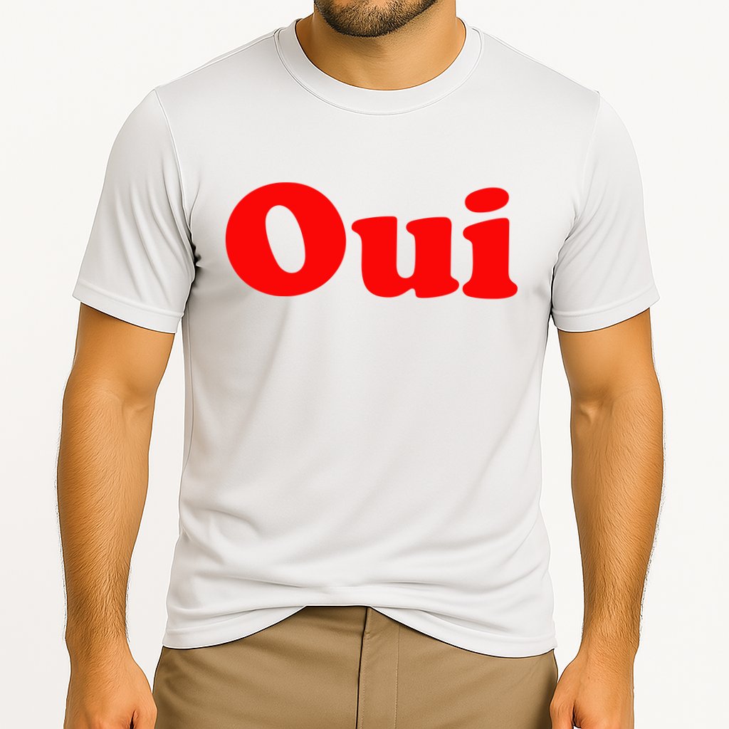 Oui French Yes Red Retro 90s Performance Shirt