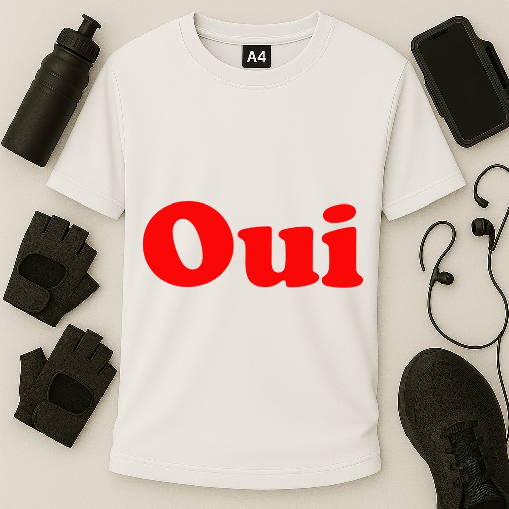 Oui French Yes Red Retro 90s Performance Shirt
