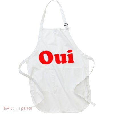 Oui French Yes Red Retro 90s Apron