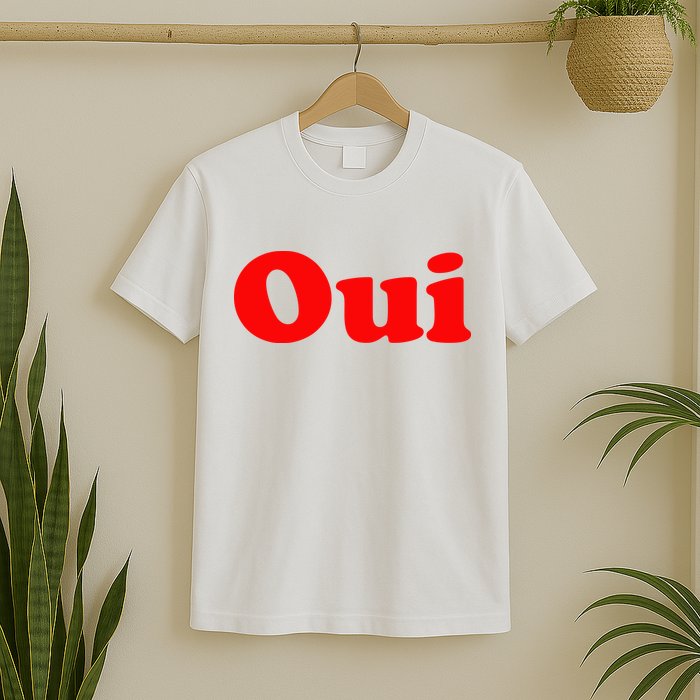 Oui French Yes Red Retro 90s T-Shirt