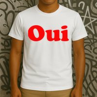 Oui French Yes Red Retro 90s T-Shirt