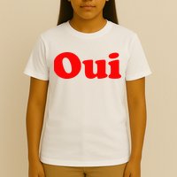 Oui French Yes Red Retro 90s T-Shirt