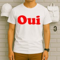 Oui French Yes Red Retro 90s T-Shirt