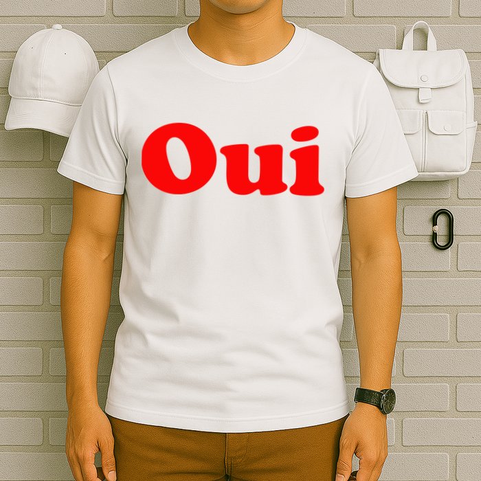 Oui French Yes Red Retro 90s T-Shirt