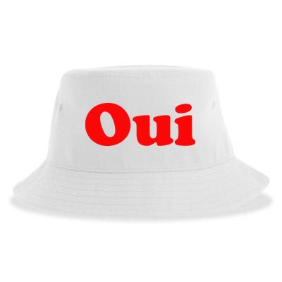 Oui French Yes Red Retro 90s Sustainable Bucket Hat