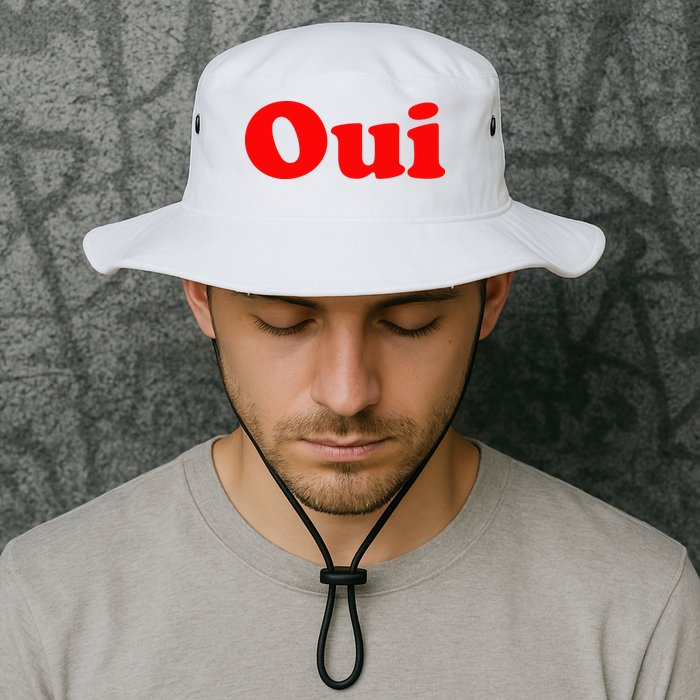 Oui French Yes Red Retro 90s Bucket Hat
