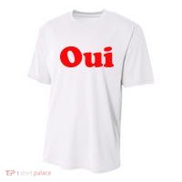 Oui French Yes Red Retro 90s Youth Performance Sprint T-Shirt