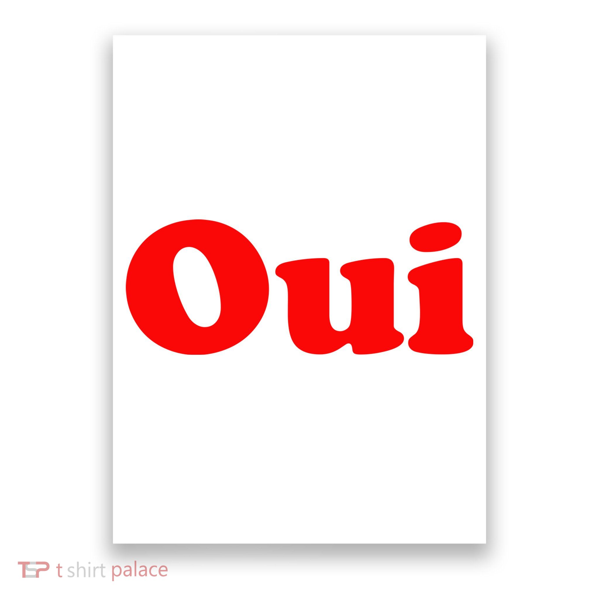 Oui French Yes Red Retro 90s Poster