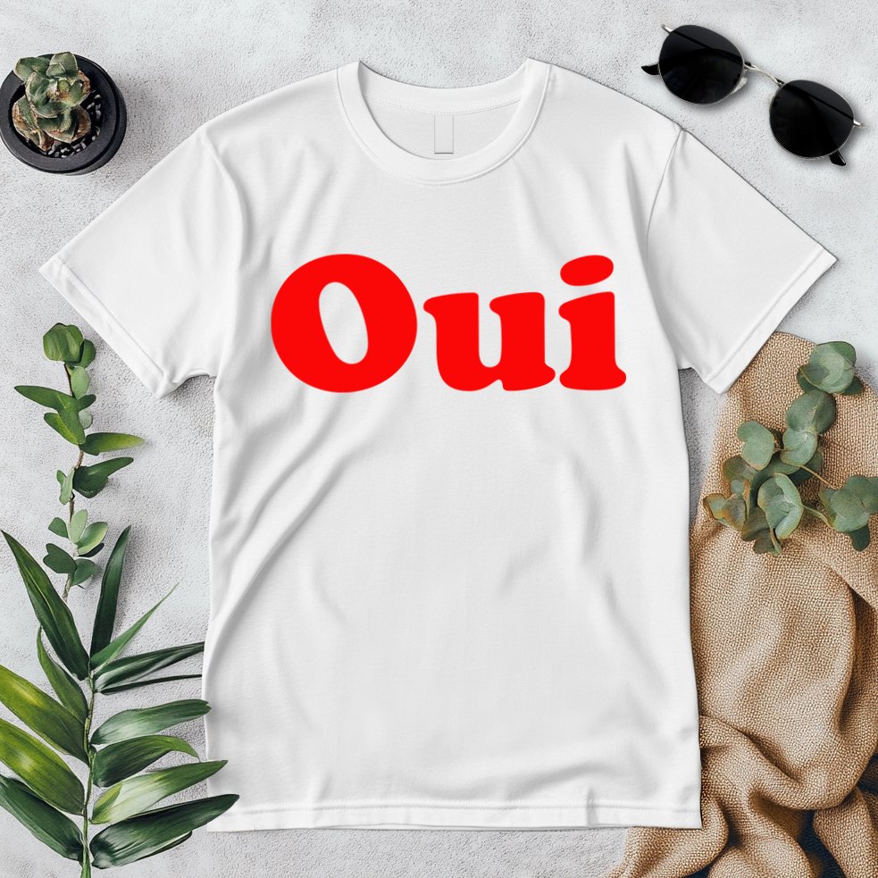 Oui French Yes Red Retro 90s Premium T-Shirt