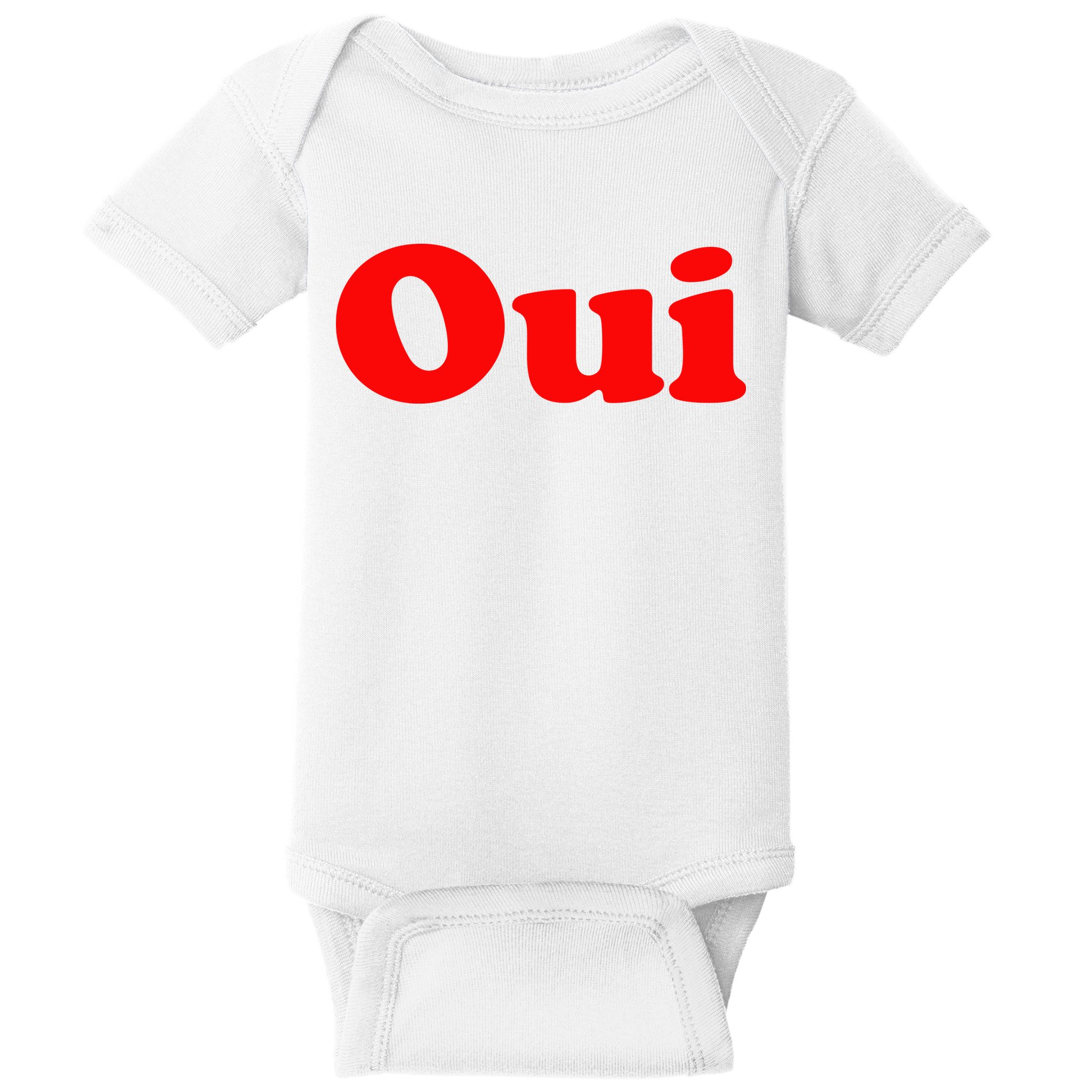 Oui French Yes Red Retro 90s Baby Bodysuit