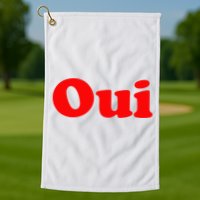 Oui French Yes Red Retro 90s Golf Towel