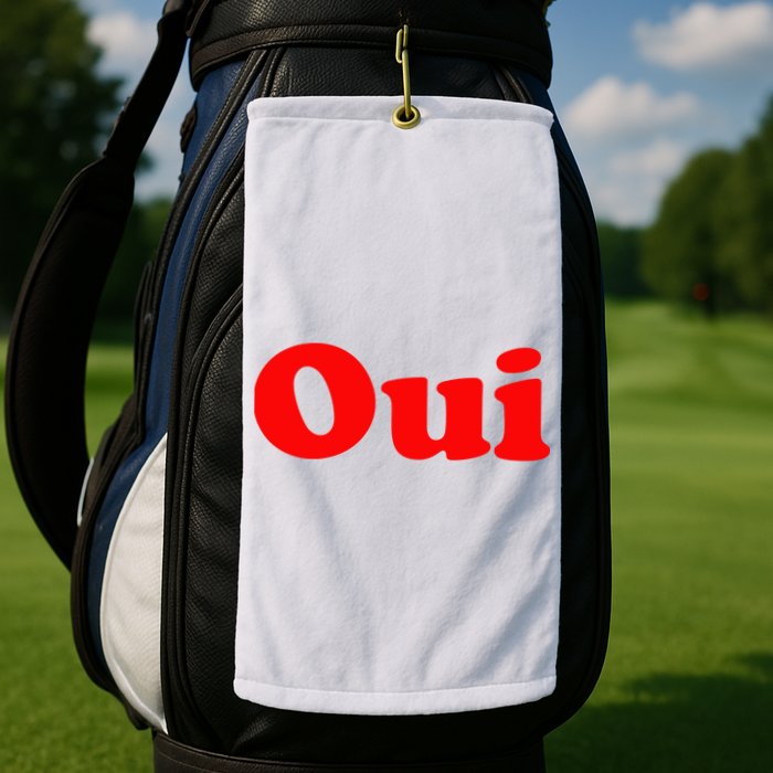 Oui French Yes Red Retro 90s Golf Towel