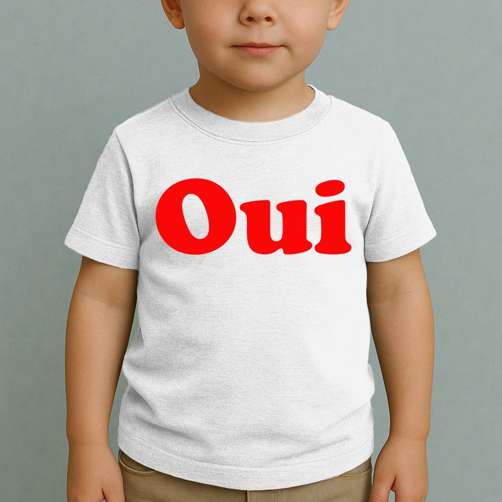 Oui French Yes Red Retro 90s Toddler T-Shirt