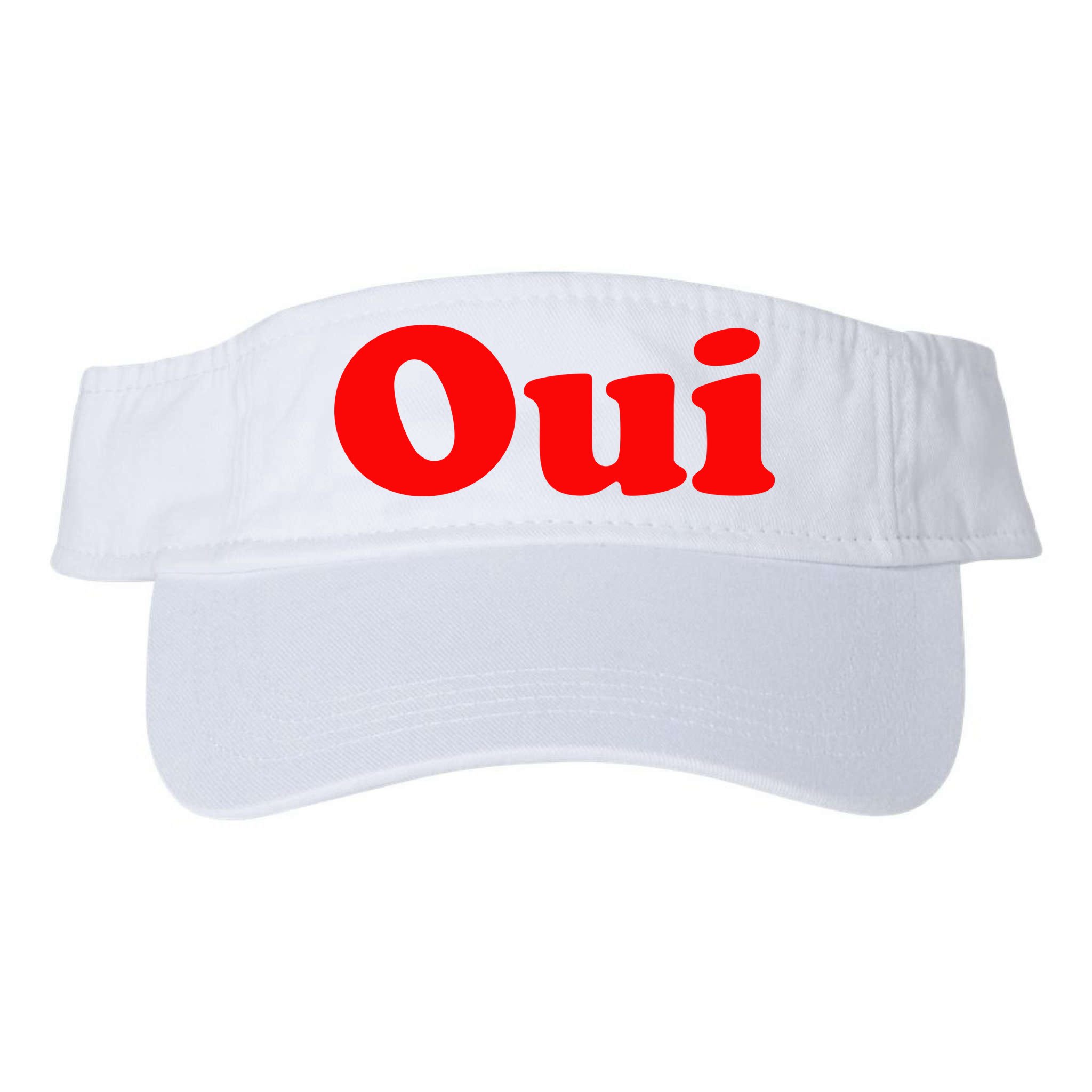 Oui French Yes Red Retro 90s Visor